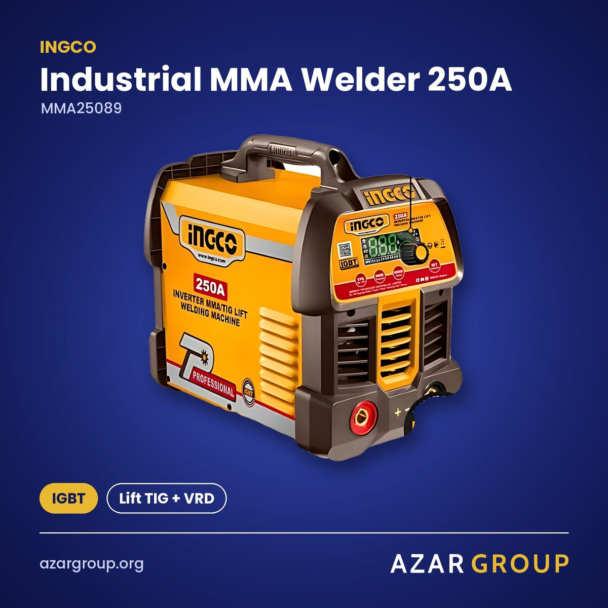 INGCO MMA25089 Industrial MMA Welder 250A – IGBT, Lift TIG + VRD