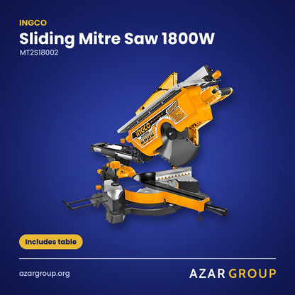 INGCO MT2S18002 Sliding Mitre Saw 1800W – Includes table