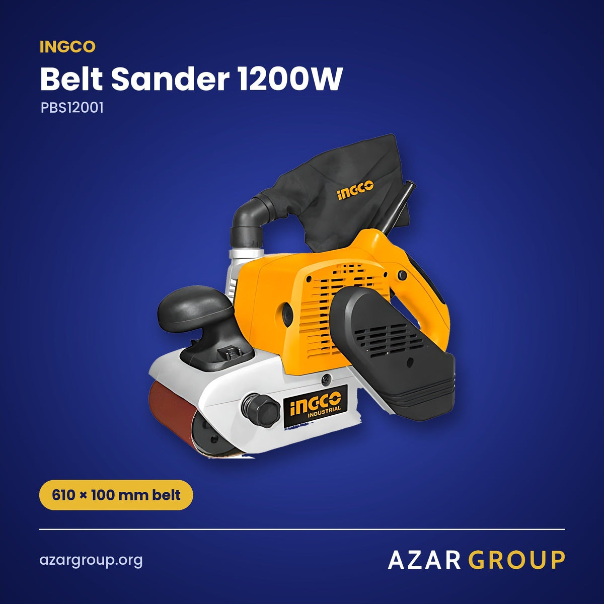 INGCO PBS12001 Belt Sander 1200W – 610 × 100 mm belt