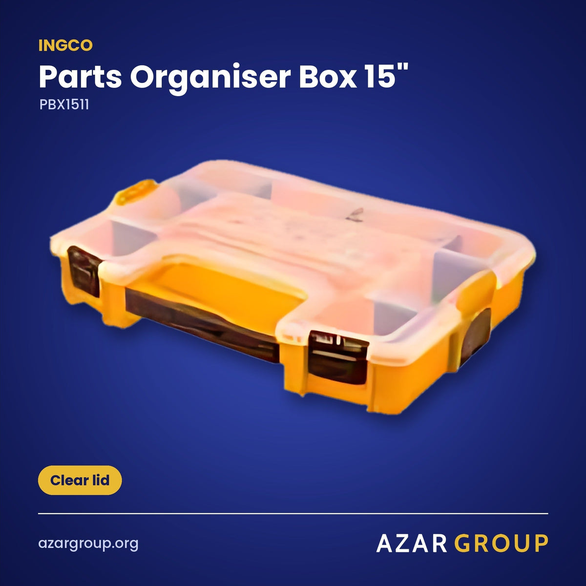 INGCO PBX1511 Parts Organiser Box 15" – Clear lid