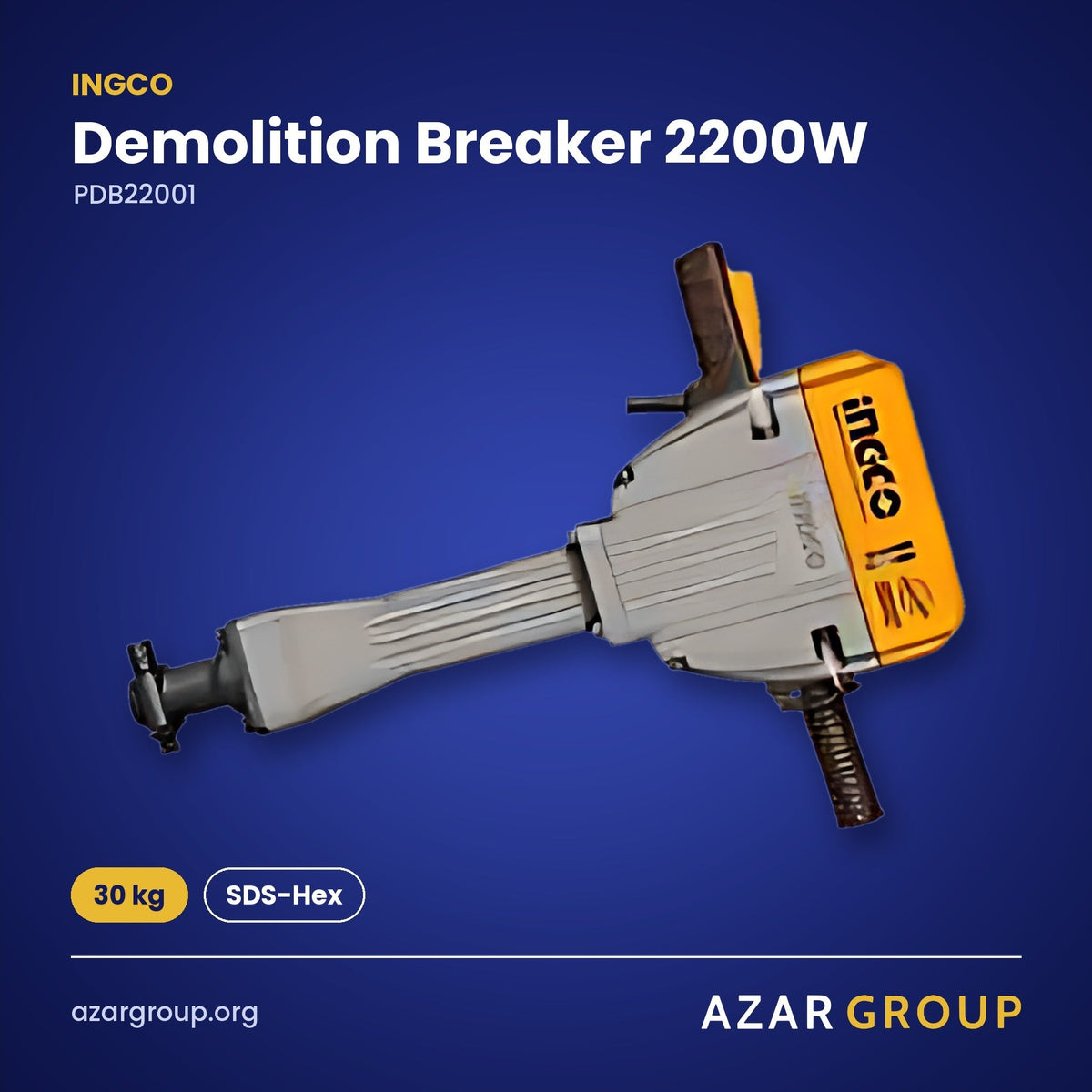 INGCO PDB22001 Demolition Breaker 2200W – 30 kg, SDS-Hex