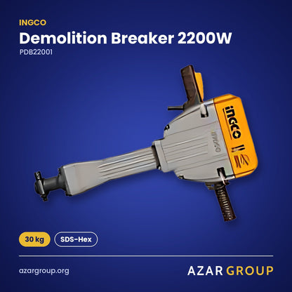 INGCO PDB22001 Demolition Breaker 2200W – 30 kg, SDS-Hex