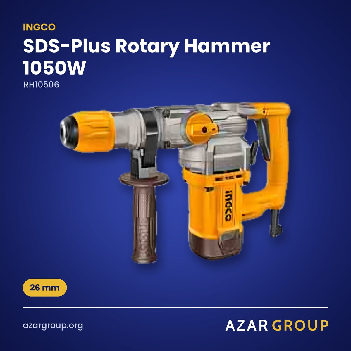 INGCO RH10506 SDS-Plus Rotary Hammer 1050W – 26 mm