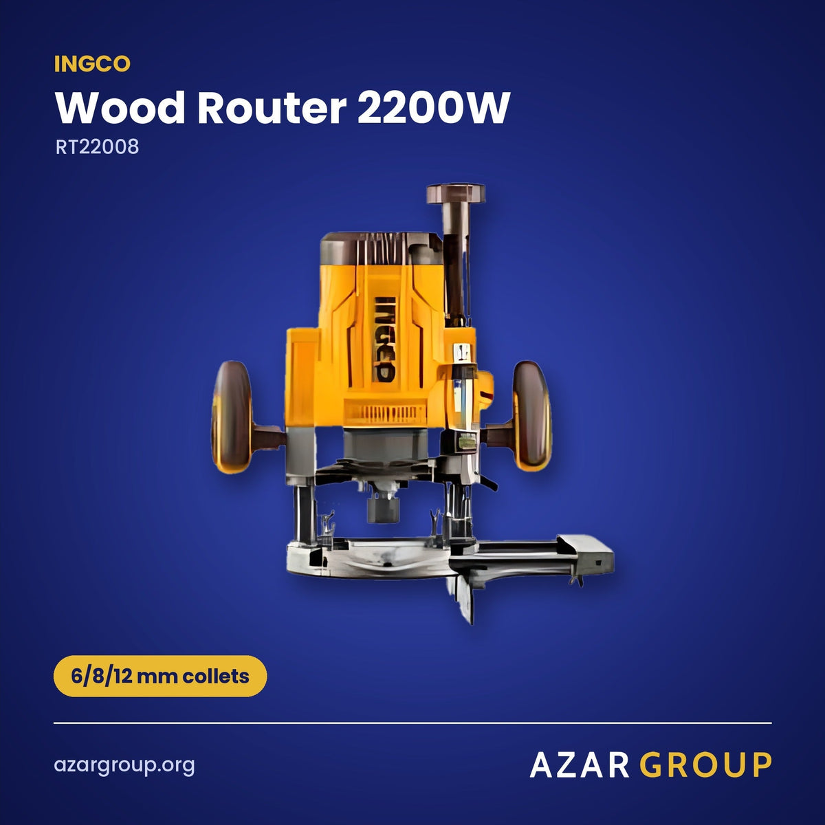 INGCO RT22008 Wood Router 2200W – 6/8/12 mm collets