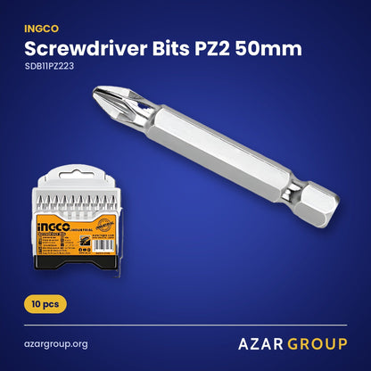 INGCO SDB11PZ223 Screwdriver Bits PZ2 50mm – 10 pcs