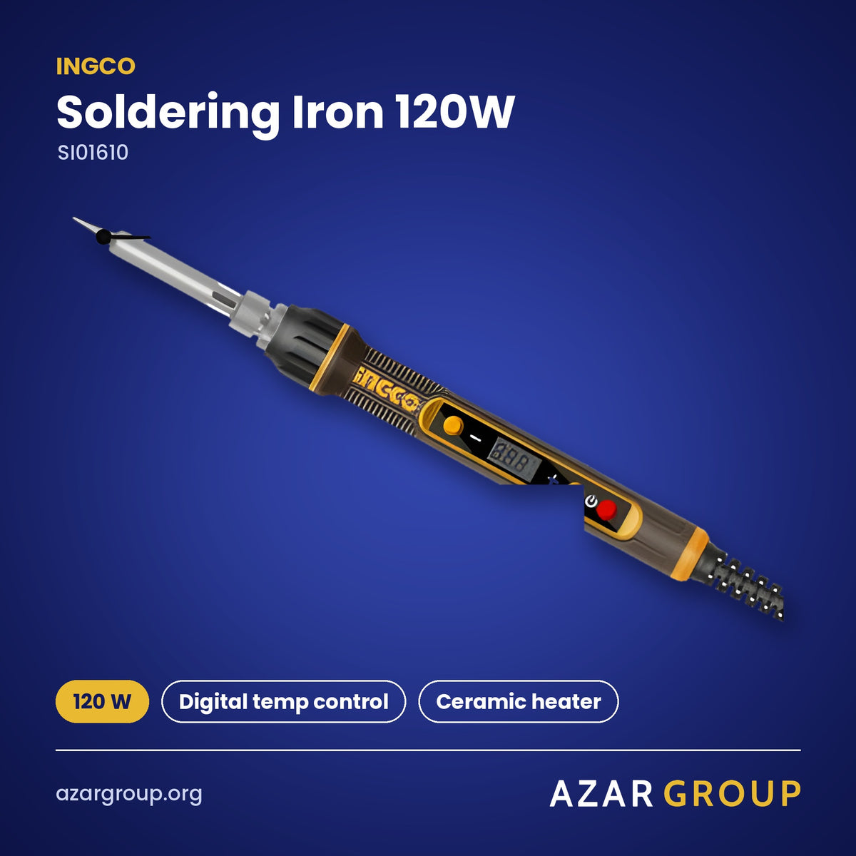 INGCO SI01610 Soldering Iron 120W – 120 W, Digital temp control, Ceramic heater