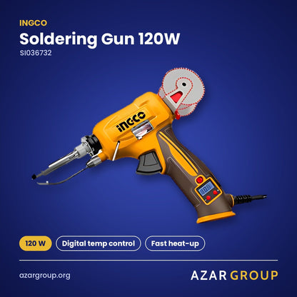 INGCO SI036732 Soldering Gun 120W – 120 W, Digital temp control, Fast heat-up