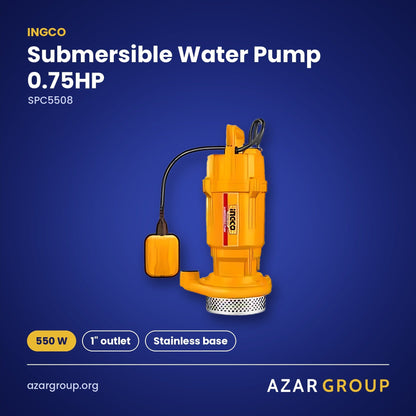 INGCO SPC5508 Submersible Water Pump 0.75HP – 550 W, 1" outlet, Stainless base