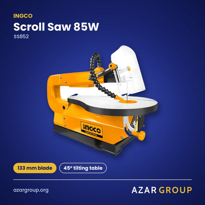 INGCO SS852 Scroll Saw 85W – 133 mm blade, 45° tilting table