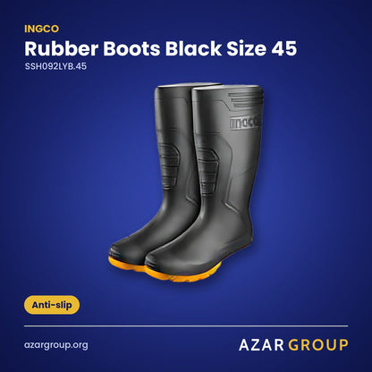 INGCO SSH092LYB.45 Rubber Boots Black Size 45 – Anti-slip