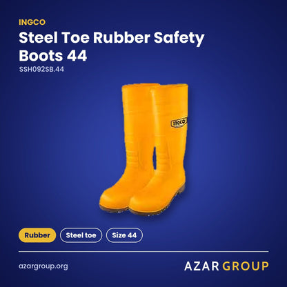 INGCO SSH092SB.44 Steel Toe Rubber Safety Boots 44 – Rubber, Steel toe, Size 44