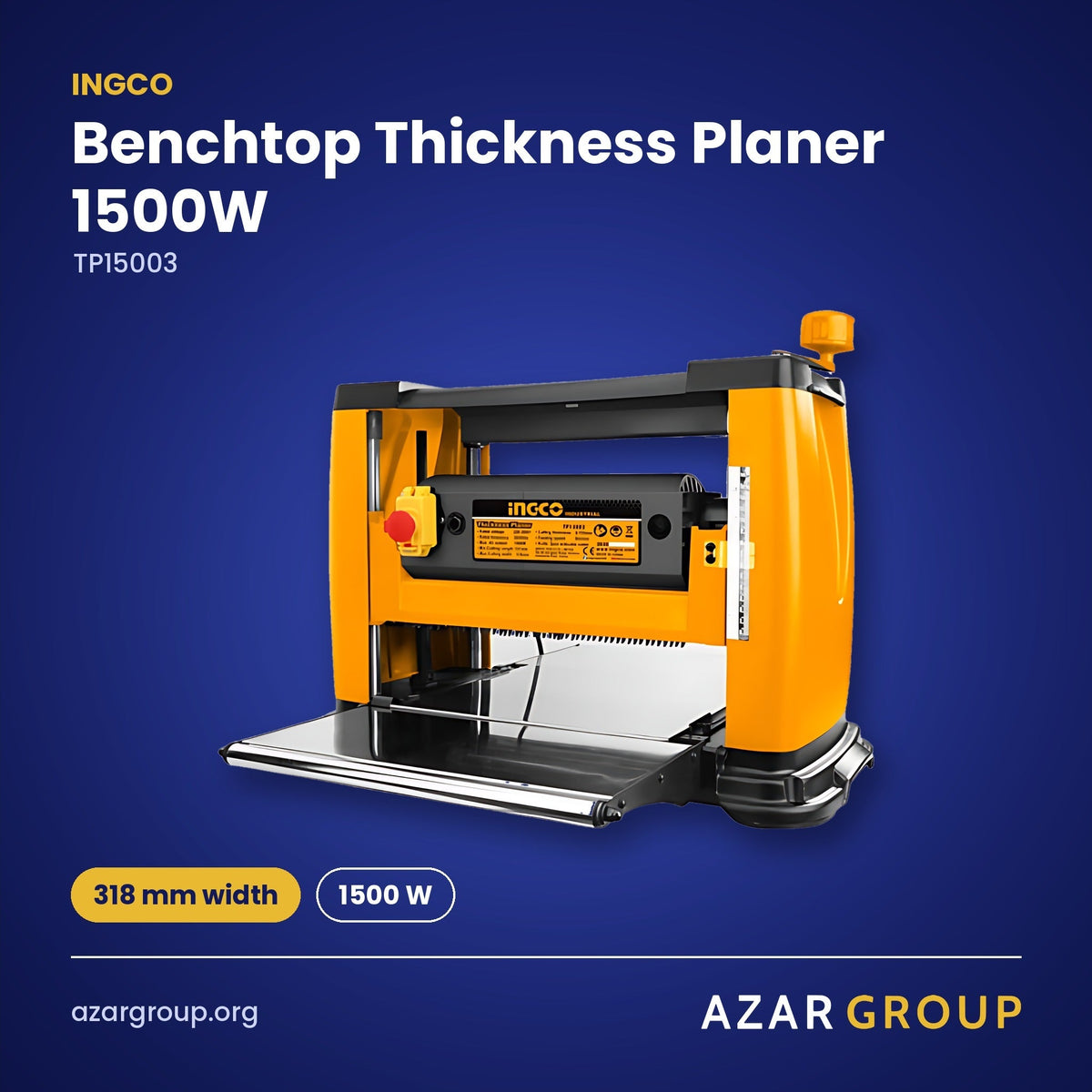 INGCO TP15003 Benchtop Thickness Planer 1500W – 318 mm width, 1500 W