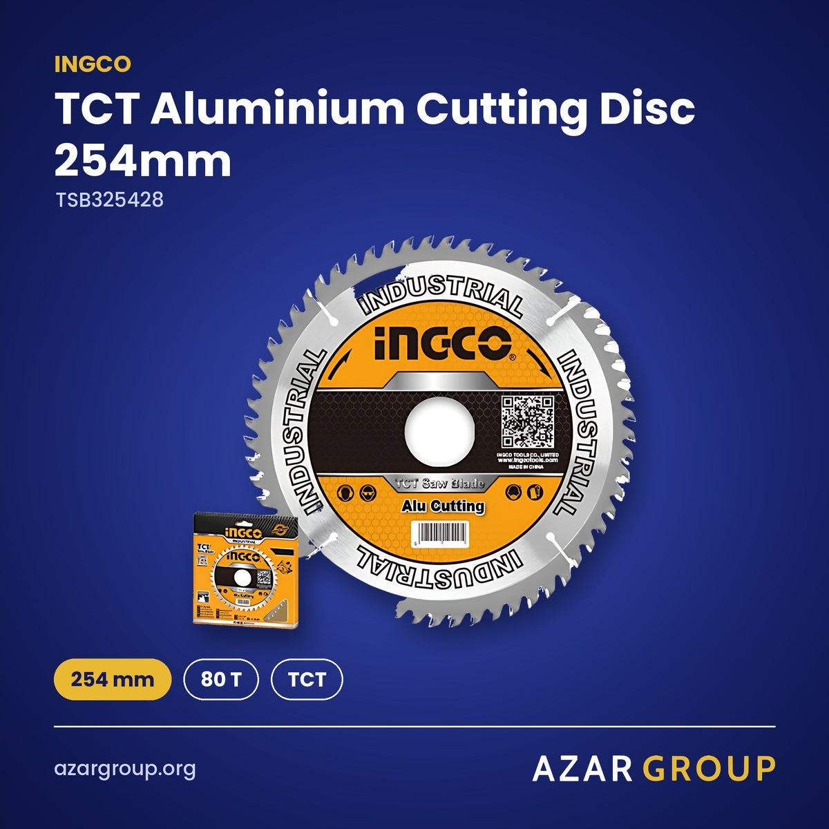 INGCO TSB325428 TCT Aluminium Cutting Disc 254mm – 254 mm, 80 T, TCT