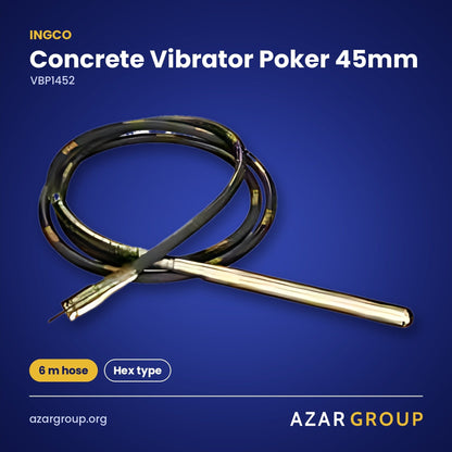 INGCO VBP1452 Concrete Vibrator Poker 45mm – 6 m hose, Hex type