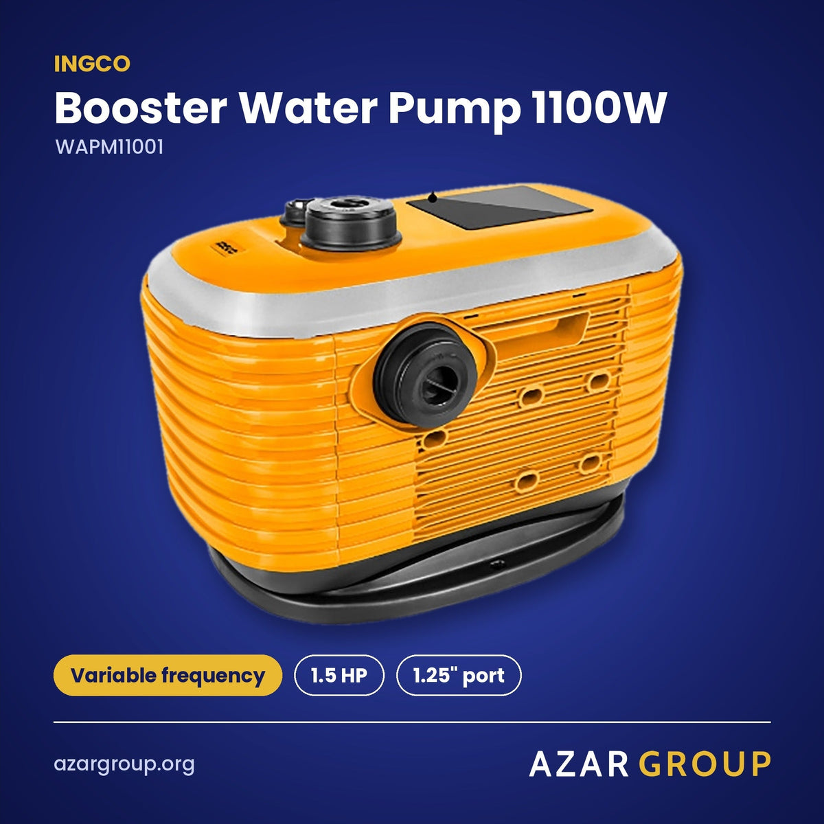 INGCO WAPM11001 Booster Water Pump 1100W – Variable frequency, 1.5 HP, 1.25" port