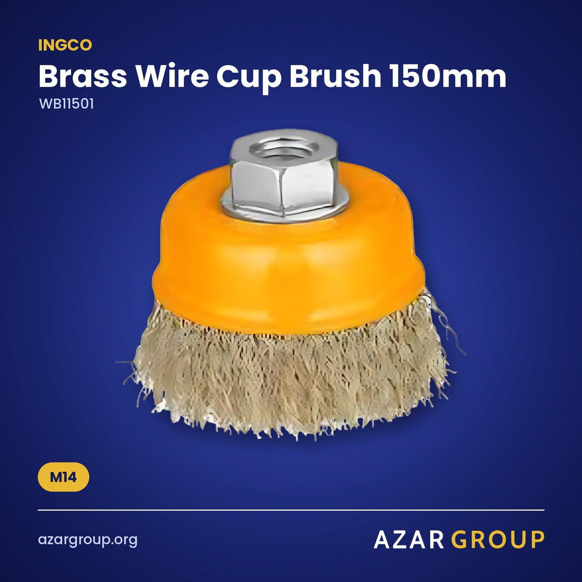 INGCO WB11501 Brass Wire Cup Brush 150mm – M14