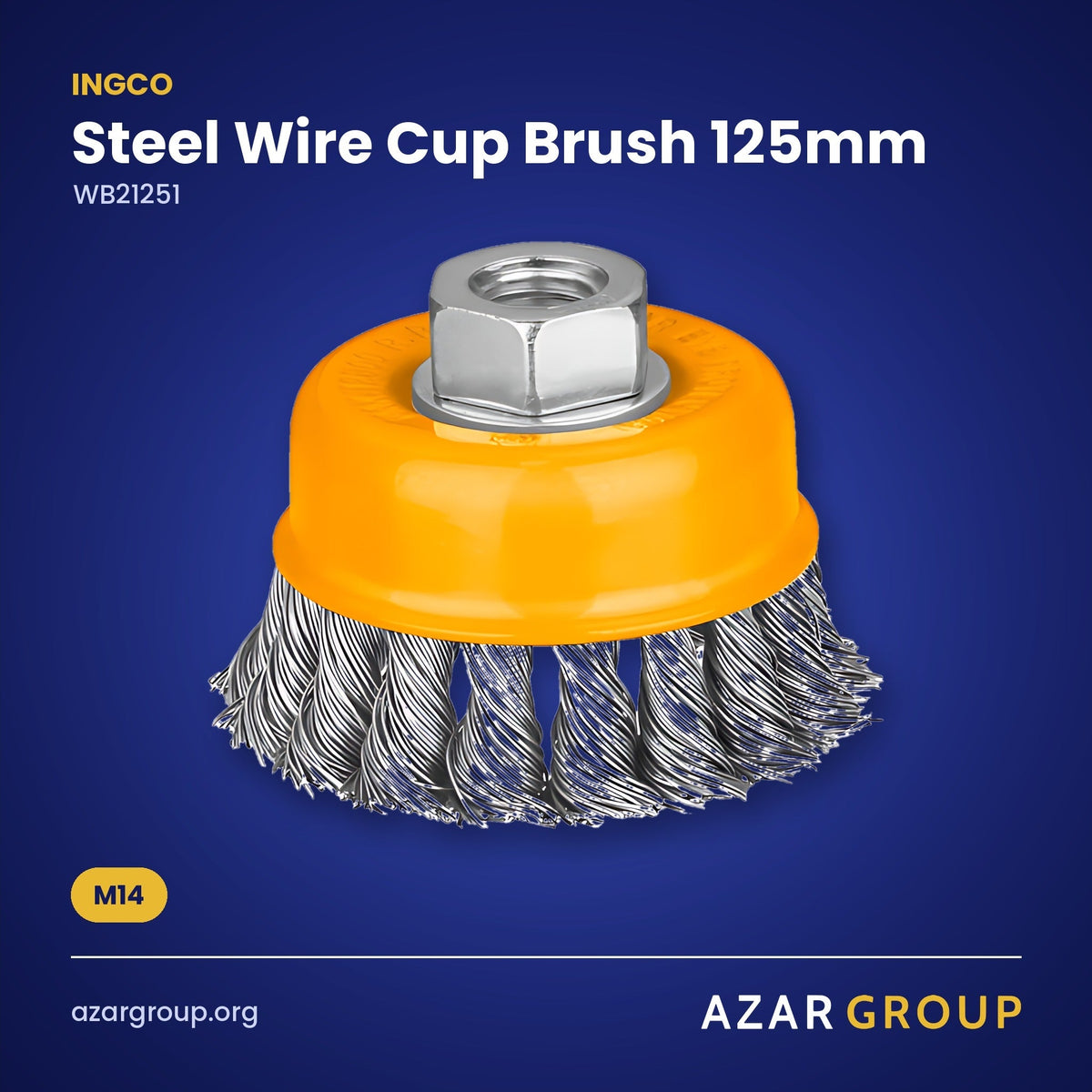 INGCO WB21251 Steel Wire Cup Brush 125mm – M14