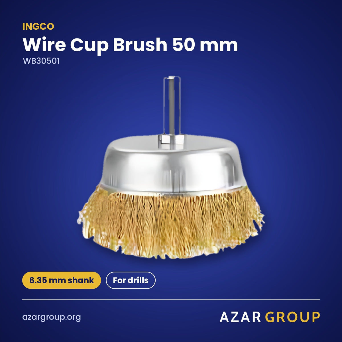 INGCO WB30501 Wire Cup Brush 50 mm – 6.35 mm shank, For drills