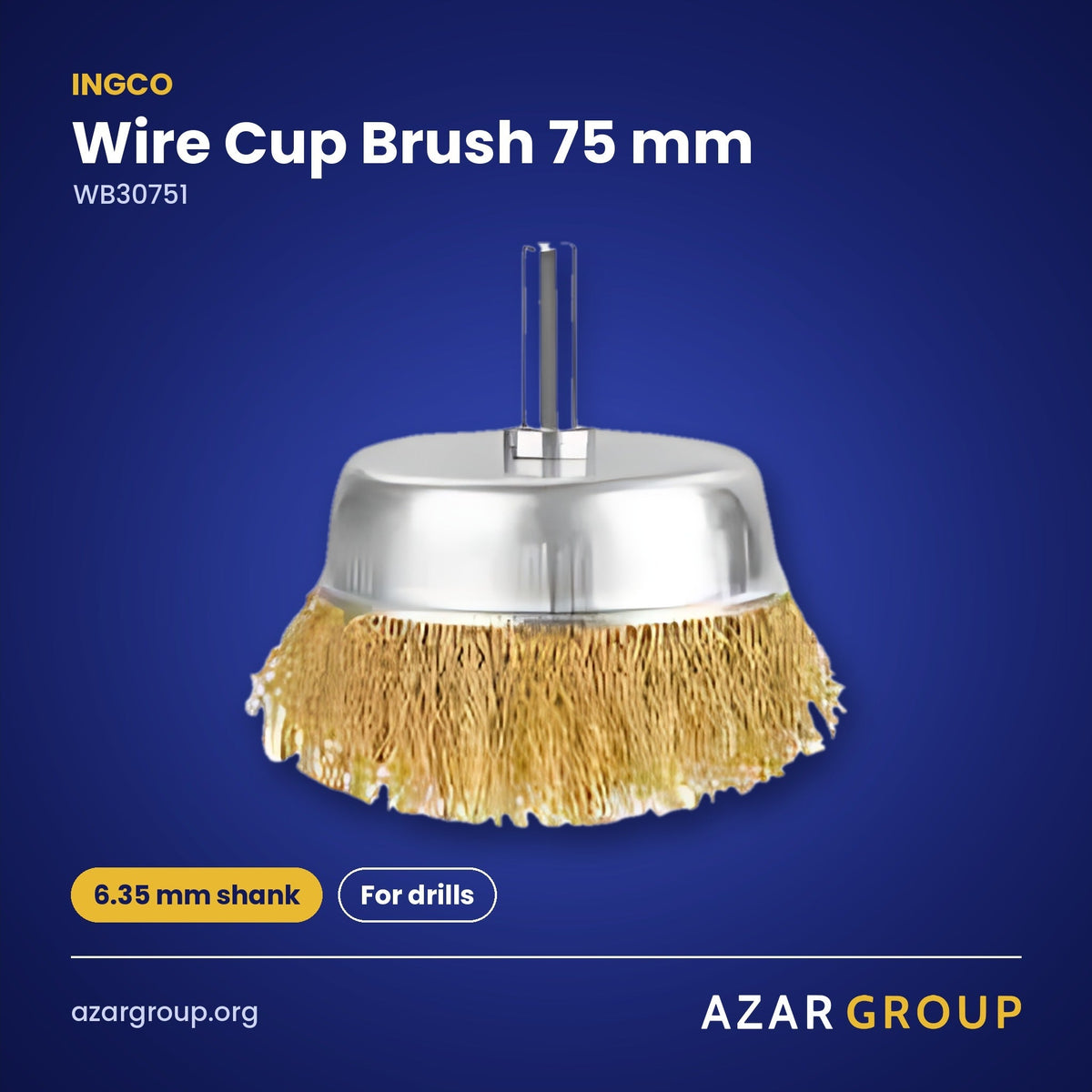 INGCO WB30751 Wire Cup Brush 75 mm – 6.35 mm shank, For drills