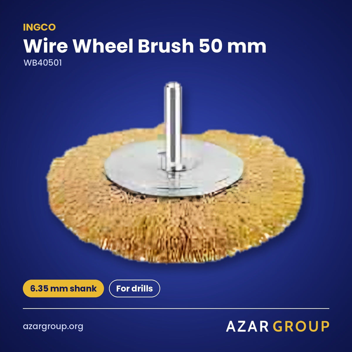 INGCO WB40501 Wire Wheel Brush 50 mm – 6.35 mm shank, For drills