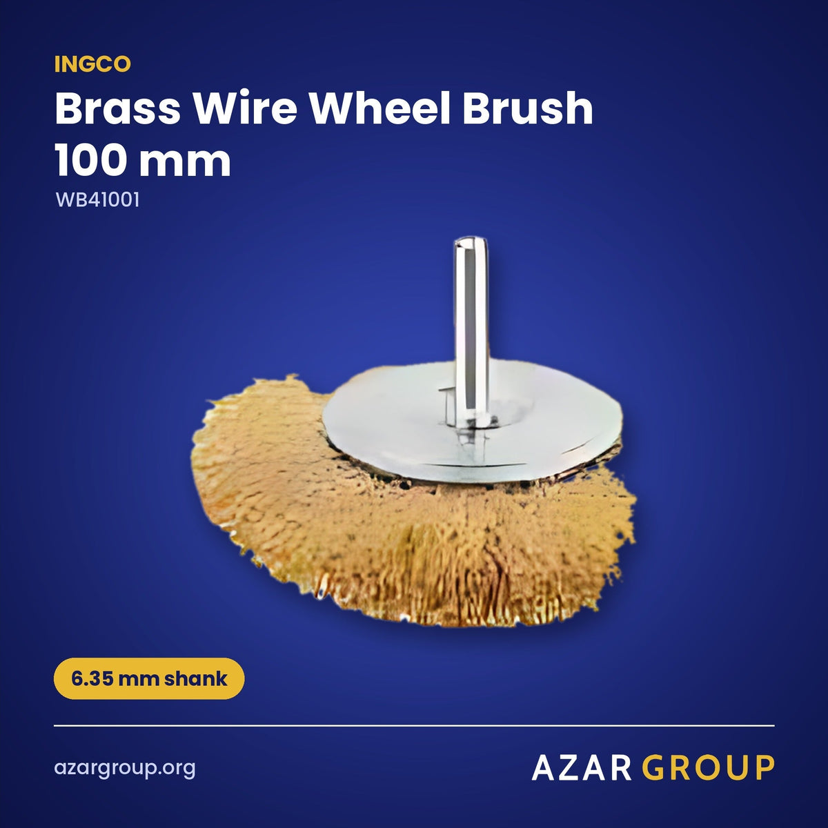 INGCO WB41001 Brass Wire Wheel Brush 100 mm – 6.35 mm shank