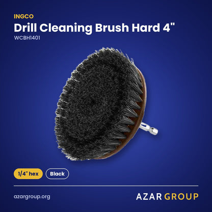 INGCO WCBH1401 Drill Cleaning Brush Hard 4" – 1/4" hex, Black