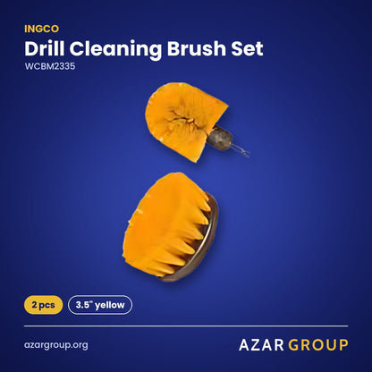 INGCO WCBM2335 Drill Cleaning Brush Set – 2 pcs, 3.5" yellow