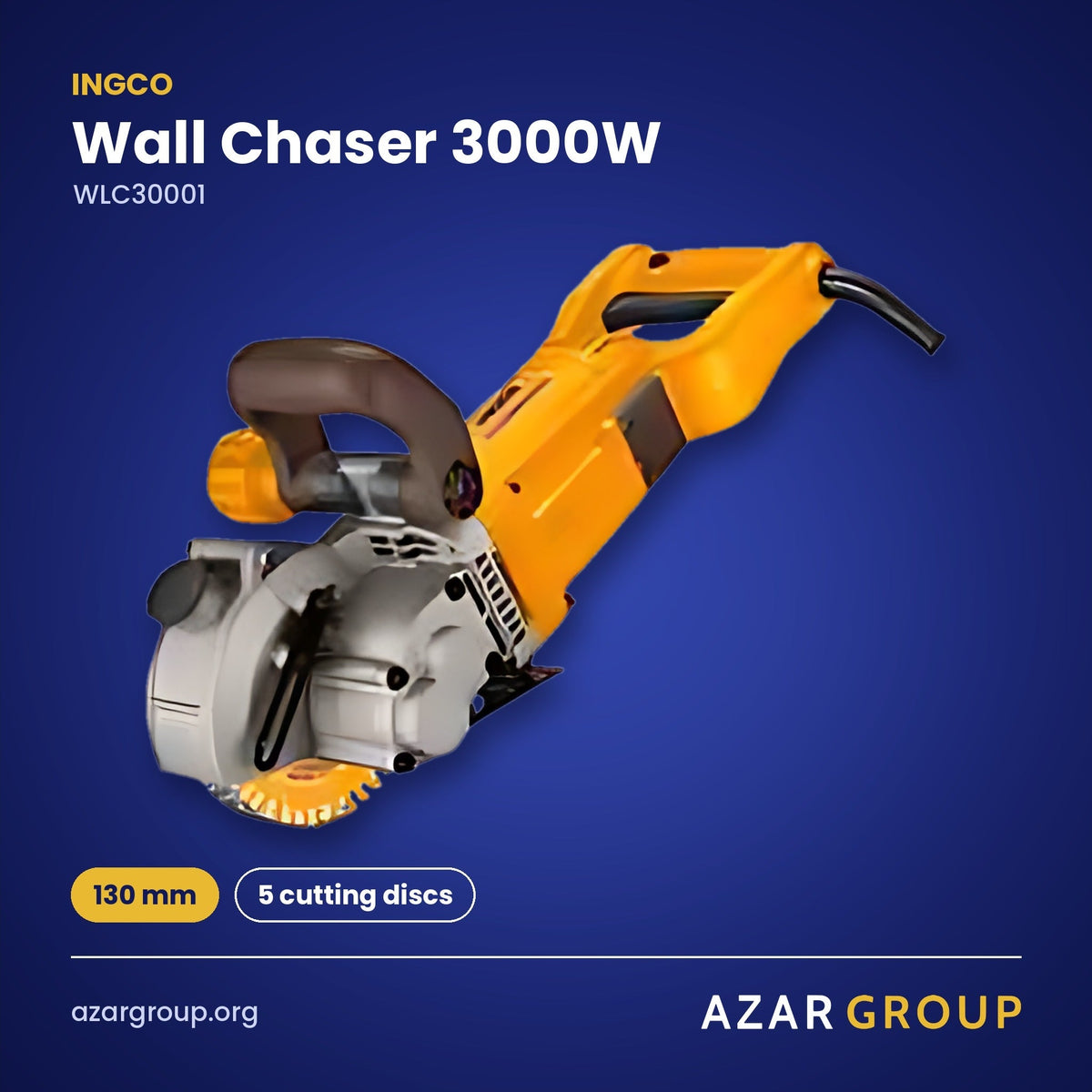 INGCO WLC30001 Wall Chaser 3000W – 130 mm, 5 cutting discs