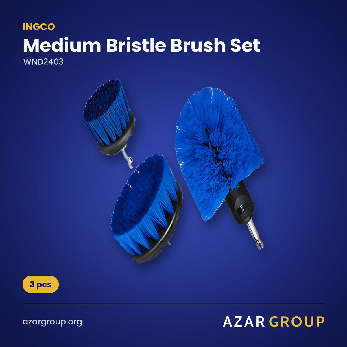 INGCO WND2403 Medium Bristle Brush Set – 3 pcs