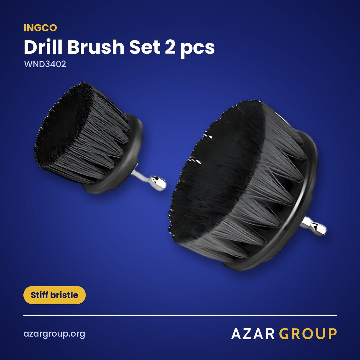 INGCO WND3402 Drill Brush Set 2 pcs – Stiff bristle