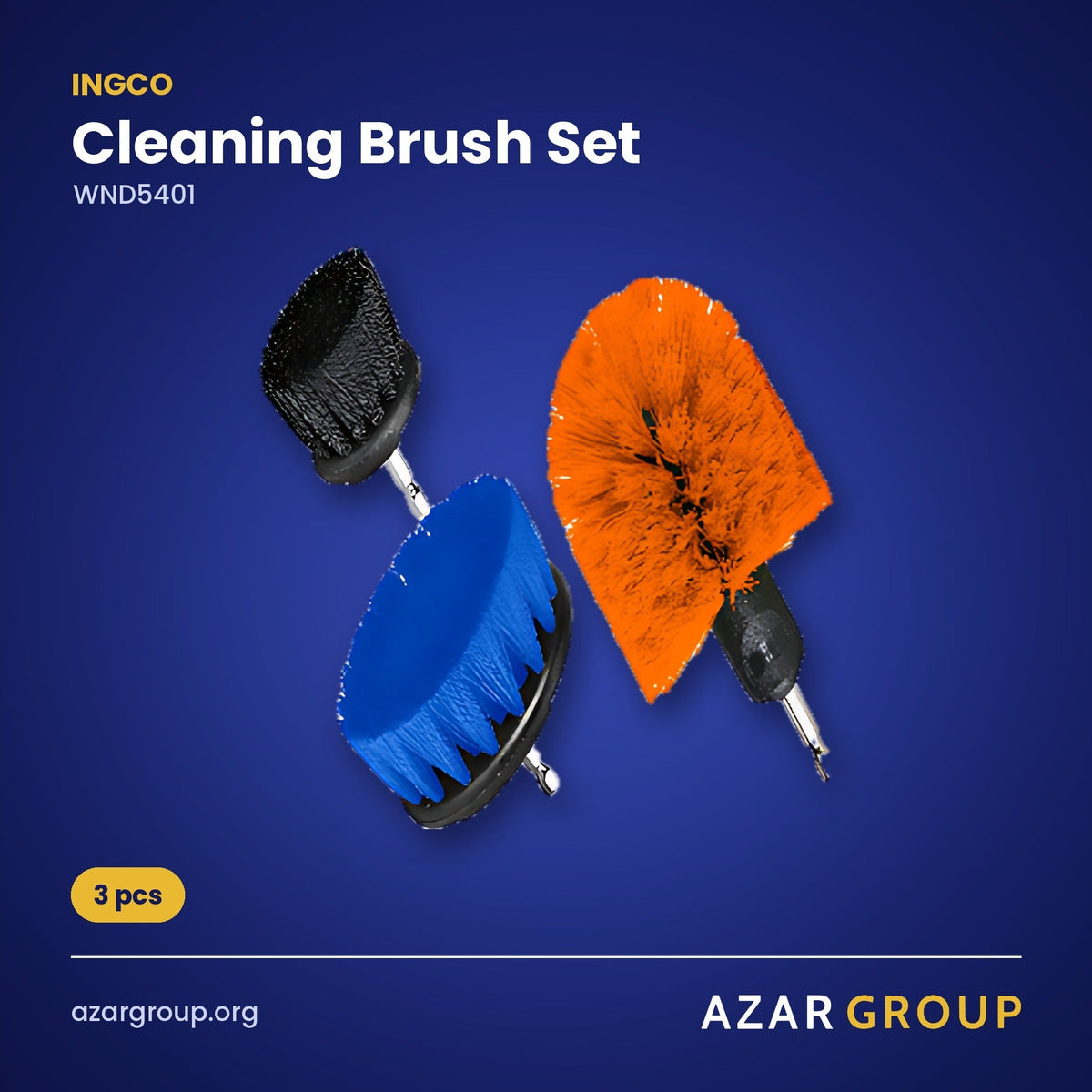 INGCO WND5401 Cleaning Brush Set – 3 pcs