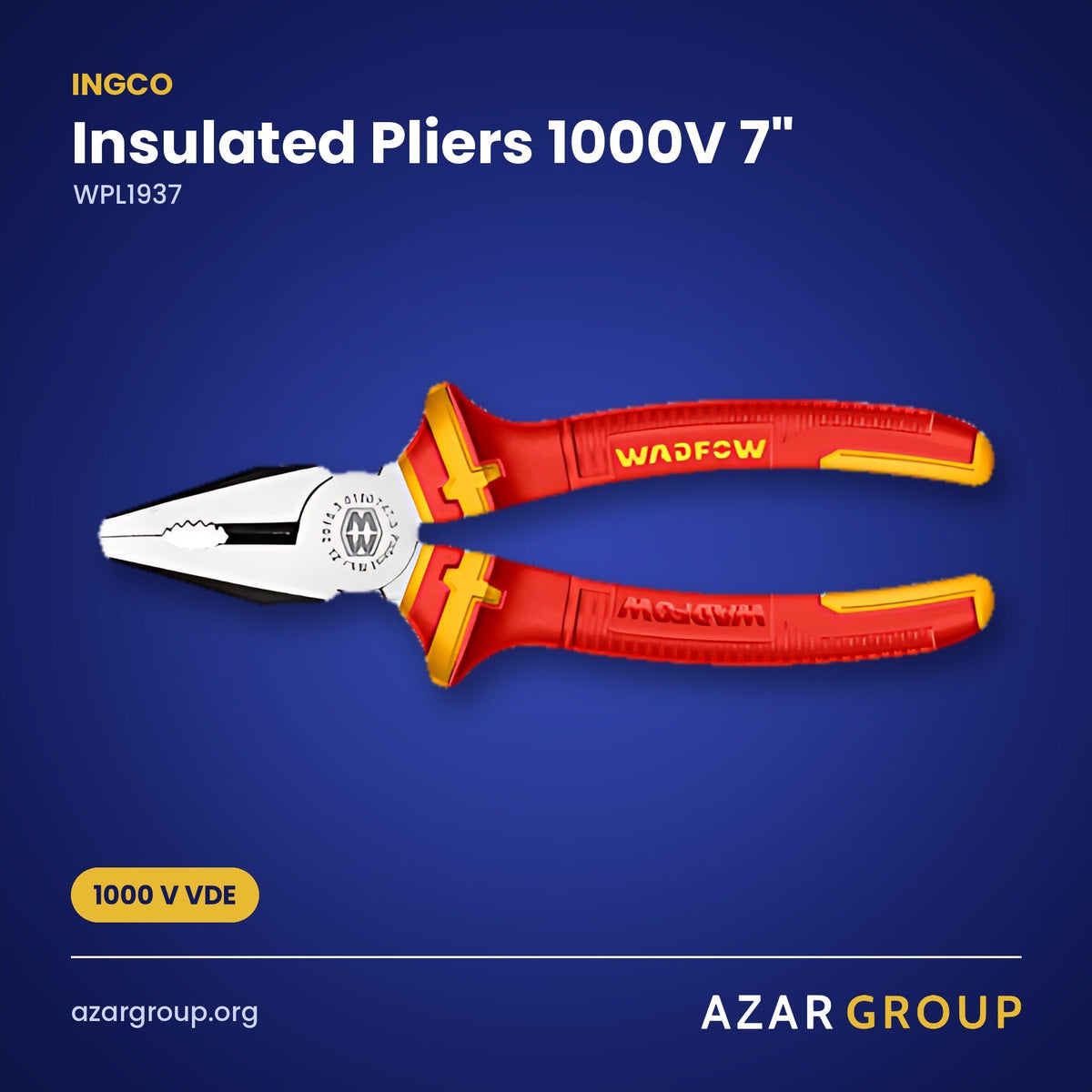 INGCO WPL1937 Insulated Pliers 1000V 7" – 1000 V VDE