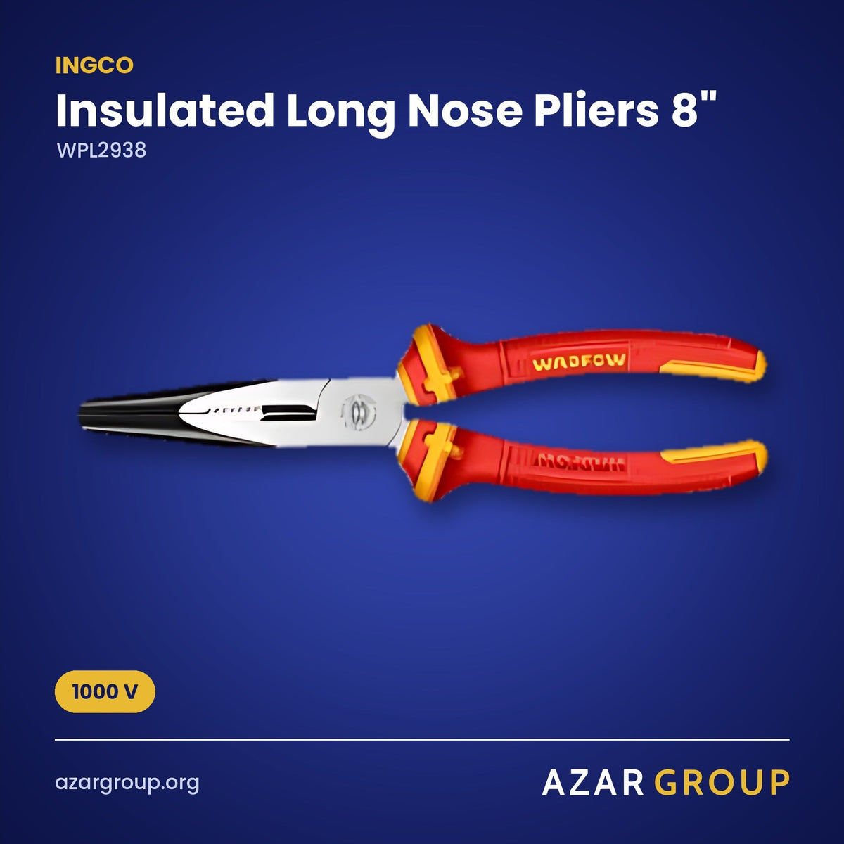 INGCO WPL2938 Insulated Long Nose Pliers 8" – 1000 V