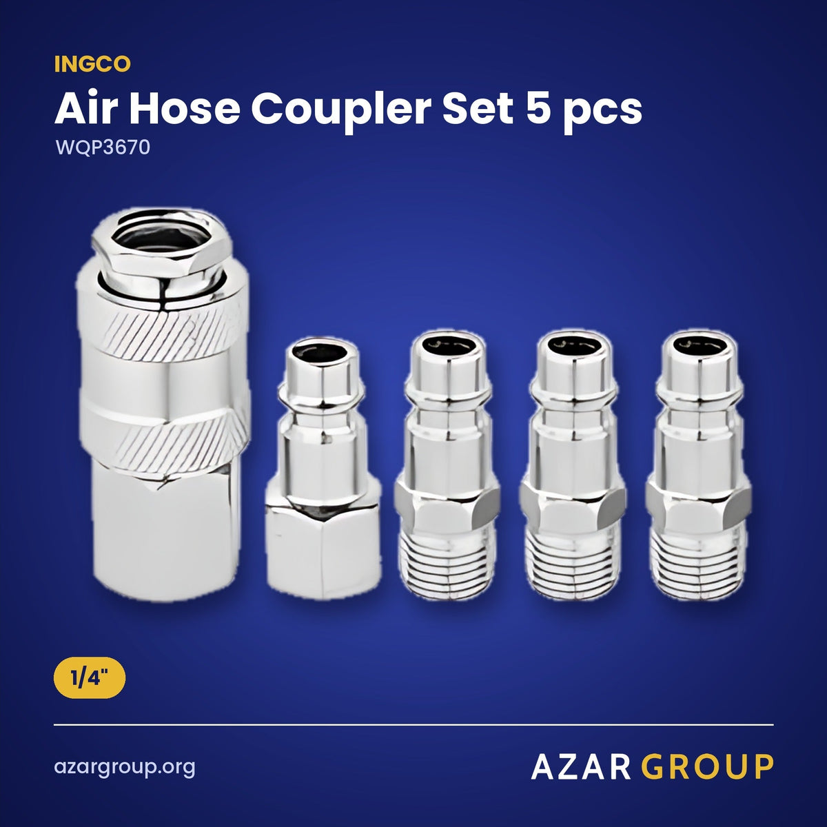 INGCO WQP3670 Air Hose Coupler Set 5 pcs – 1/4"