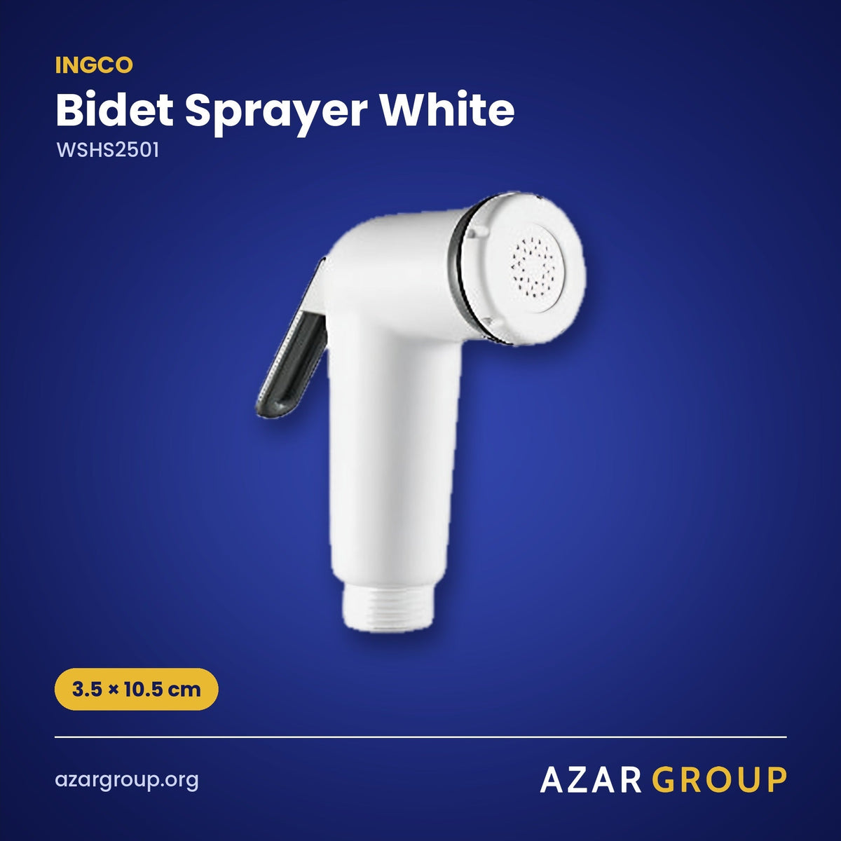 INGCO WSHS2501 Bidet Sprayer White – 3.5 × 10.5 cm