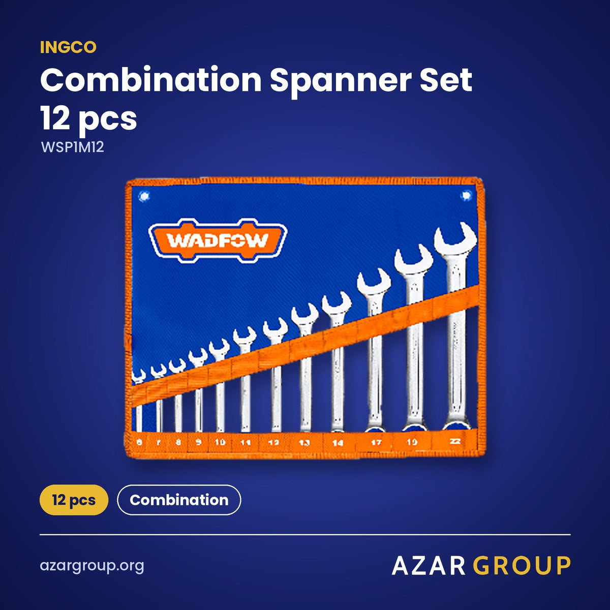 INGCO WSP1M12 Combination Spanner Set 12 pcs – 12 pcs, Combination