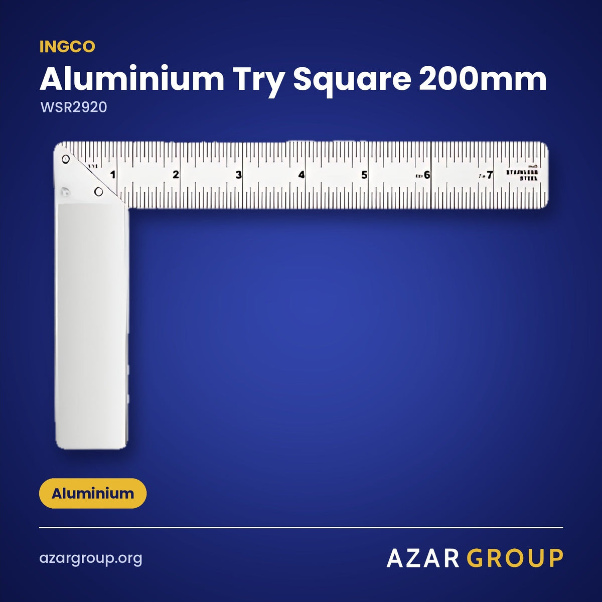 INGCO WSR2920 Aluminium Try Square 200mm – Aluminium