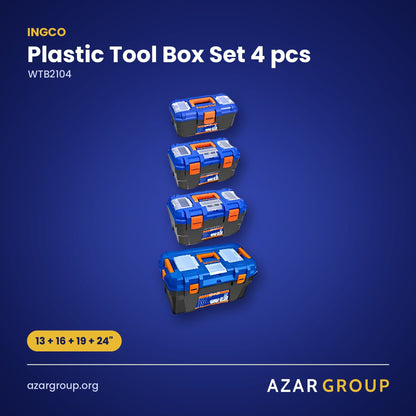 INGCO WTB2104 Plastic Tool Box Set 4 pcs – 13 + 16 + 19 + 24"