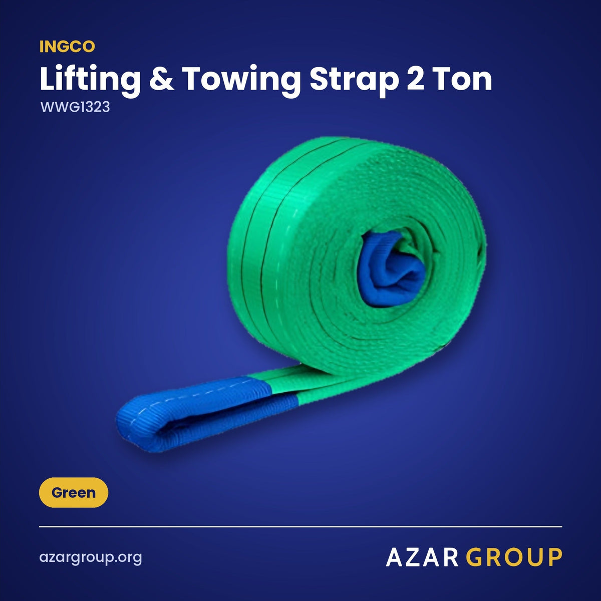 INGCO WWG1323 Lifting & Towing Strap 2 Ton – Green