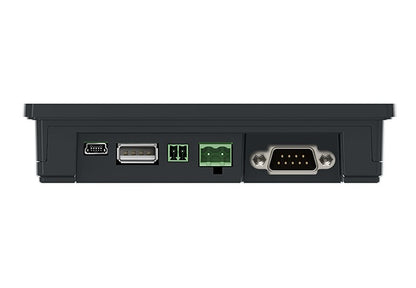 INVT VS-043QE HMI bottom ports: serial, USB and 24V power