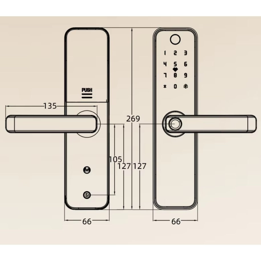 VEM FM028 smart door lock fingerprint sensor detail