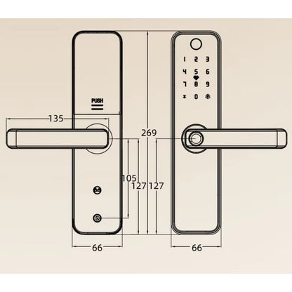 VEM FM028 smart door lock fingerprint sensor detail