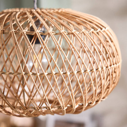 AURA Woven Rattan Oval Lantern Pendant Light - 50cm Aura Lighting