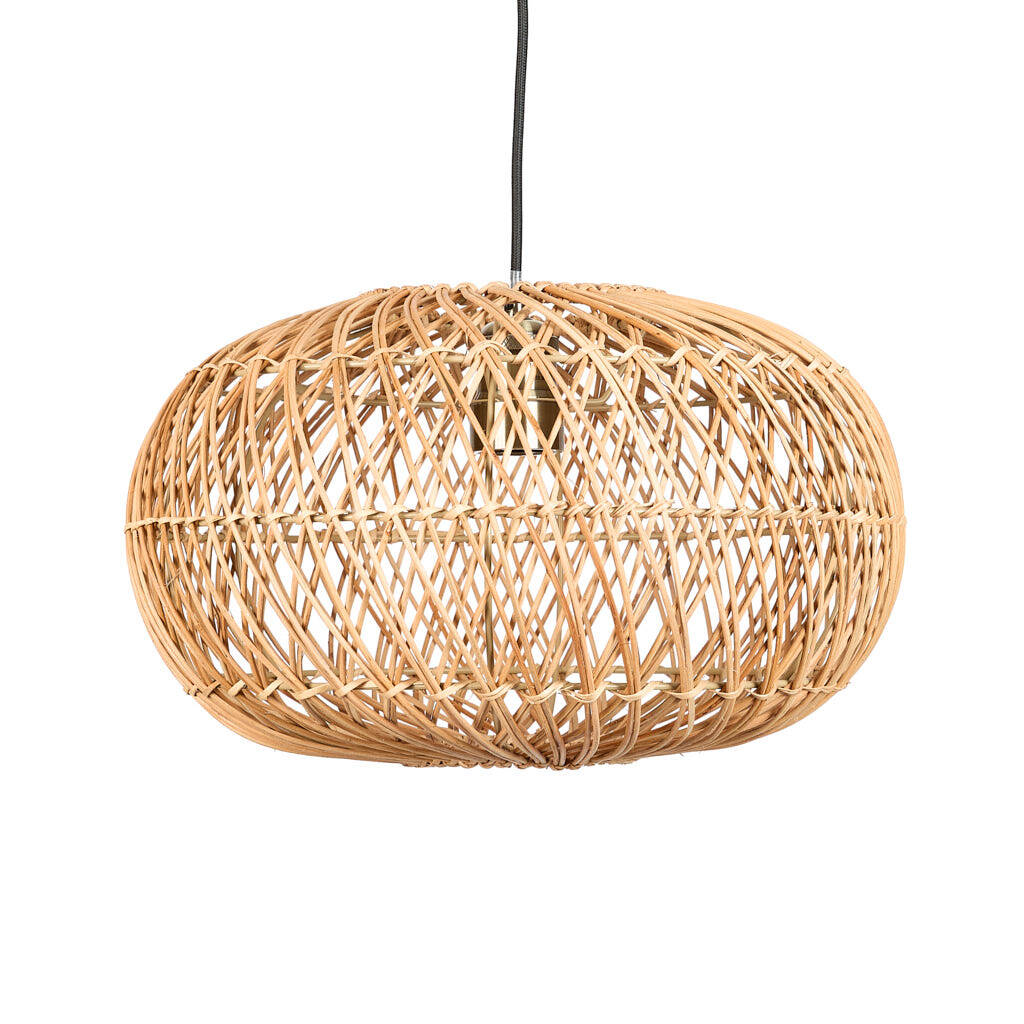AURA Woven Rattan Oval Lantern Pendant Light - 50cm Aura Lighting