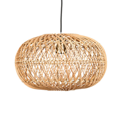 AURA Woven Rattan Oval Lantern Pendant Light - 50cm Aura Lighting