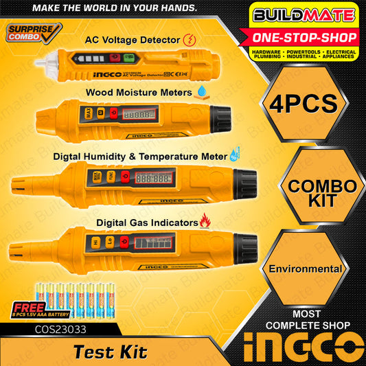 INGCO COS23033 | طقم فحص كهرباء وغاز ورطوبة 4 قطع