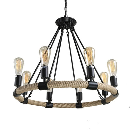 AUR -PEND-8801-D8 Ganges 8 Light Up Chandelier with Black Finish