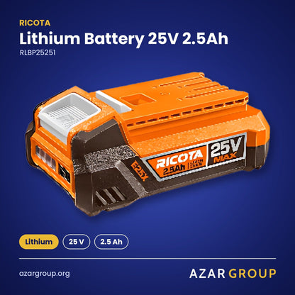 RICOTA RLBP25251 Lithium Battery 25V 2.5Ah – Lithium, 25 V, 2.5 Ah