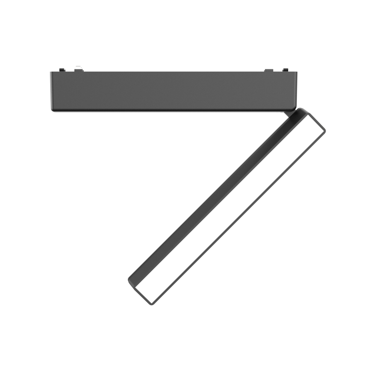 Rotating Folding Flood Light 12T Horizontal 340° Vertical 180° Black 4000K DC48V 150° 10W L230*W26*H80mm - Magnetic Track LED Light - Aura Lighting - Azar Group