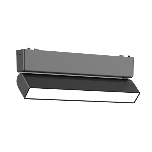 Rotating Folding Flood Light 12T Horizontal 340° Vertical 180° Black 4000K DC48V 150° 10W L230*W26*H80mm - Magnetic Track LED Light - Aura Lighting - Azar Group